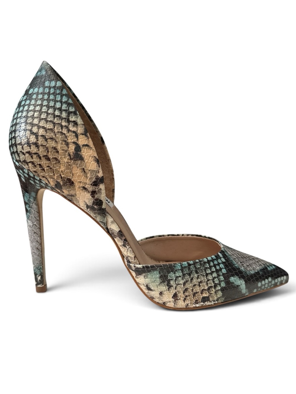 Steve Madden Hypnotic Blue Snake D’Orsay Heels